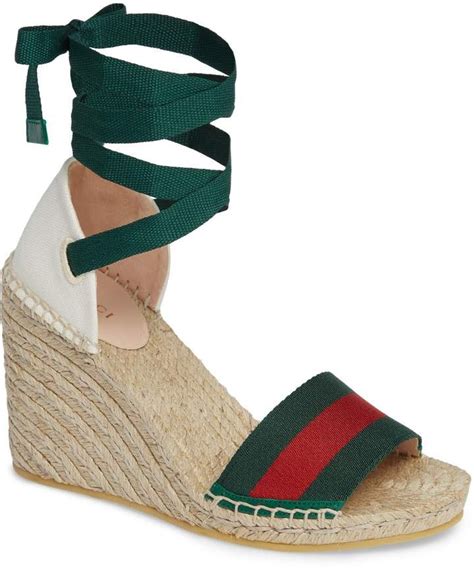 gucci espadrille wedge sandals|Gucci espadrille sandals outfit.